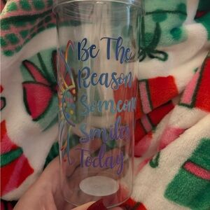Clear Tumbler with Inspirational Quote